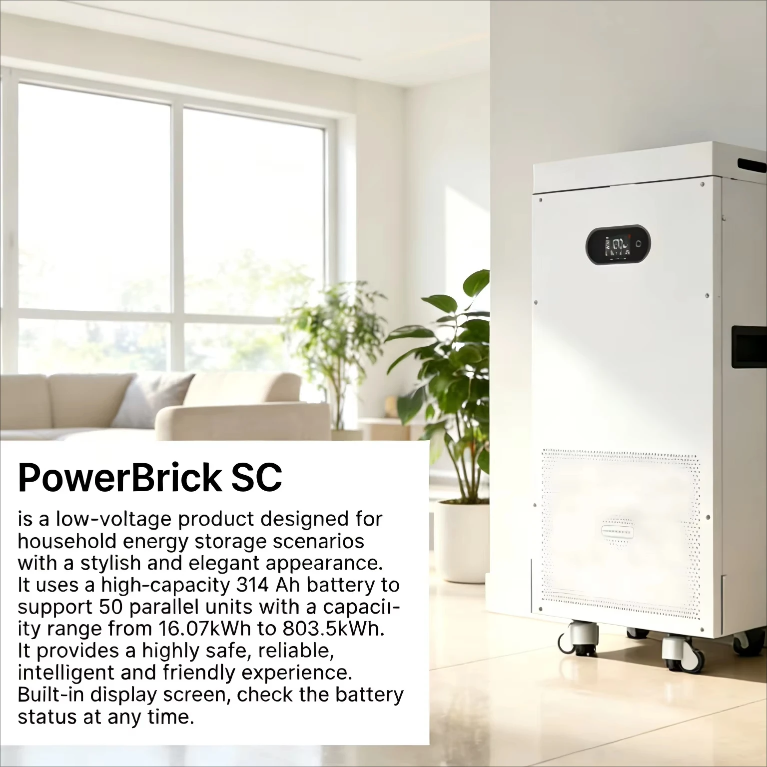 Dyness High-efficiency LiFePO4 Battery Power Brick SC with 16 kWh Capacity, Portable Residential Energy Storage Lithium Battery