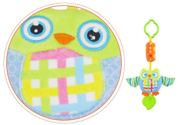 Bird Fun 39cm BB Device Newborn Cartoon Teether Wind Bell Doll Gift Plush Kids Happy Monkey Cognition Infant Soft Baby Toy