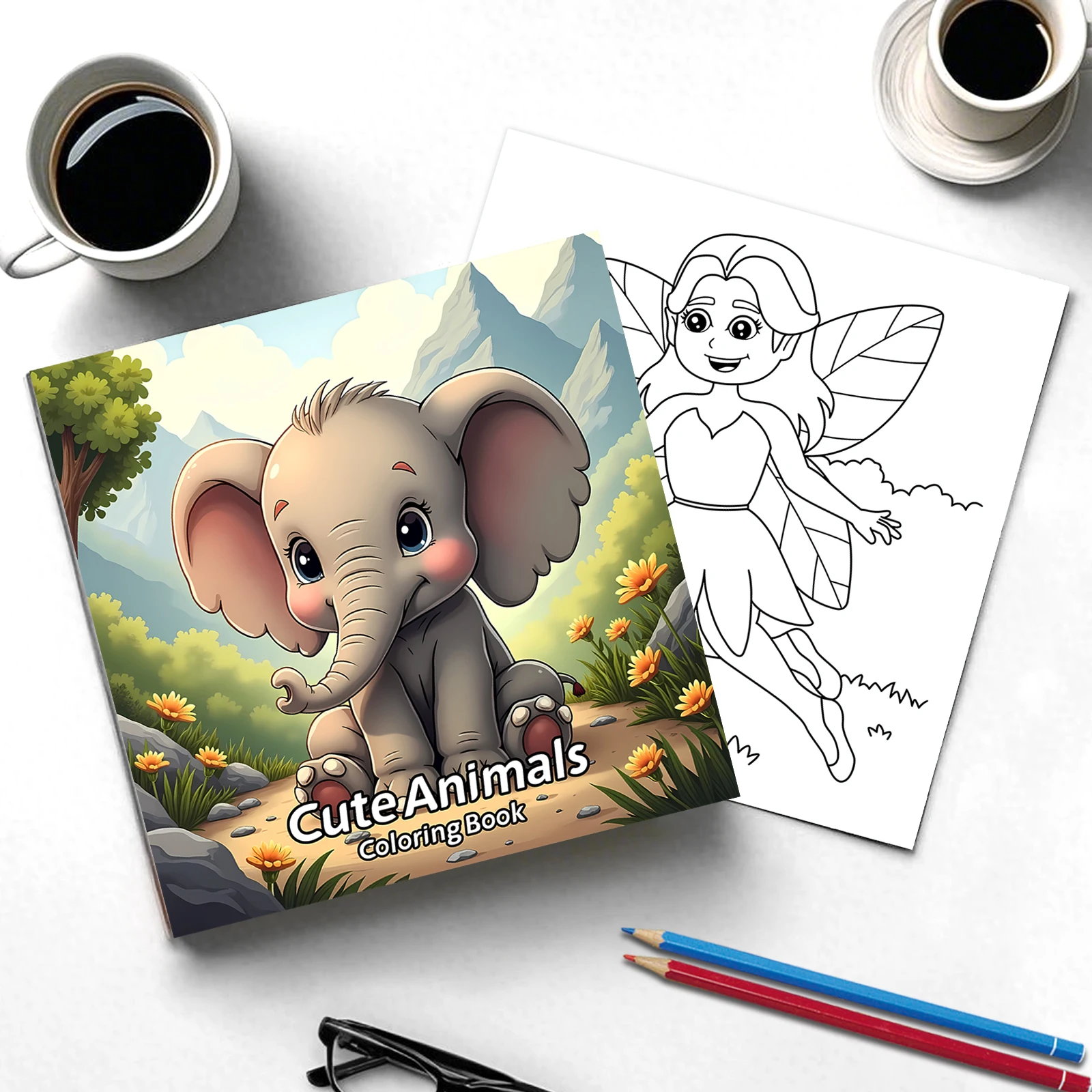 Coloring Book Featuring Plants Flowers and Cute Animals educational Graffiti Book for Adults and Teens
