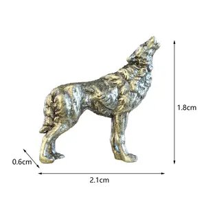 Copper League Statut, Vintage -Wohnkultur, Metallstatue -Sammlung, Sandtisch, Micro Landscape Office, Desktop -Szenario 10 Hauptverkaufsstatue Wolf - №8