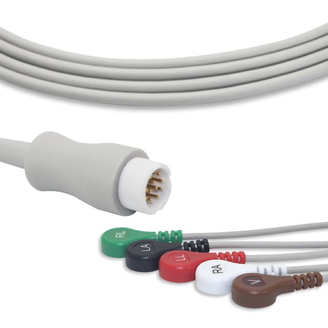 Shenzhen wholesale 5-lead ECG/ECG cable AHA patient buckle ECG/ECG lead cable