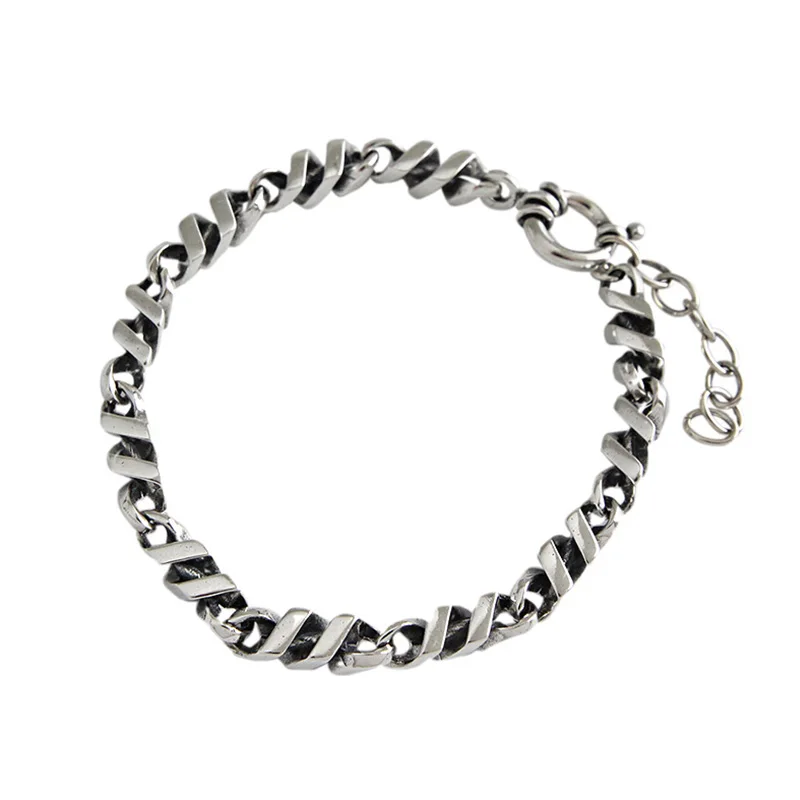 

Garland silver bracelet INS simple vintage twisted S925 sterling silver bracelet