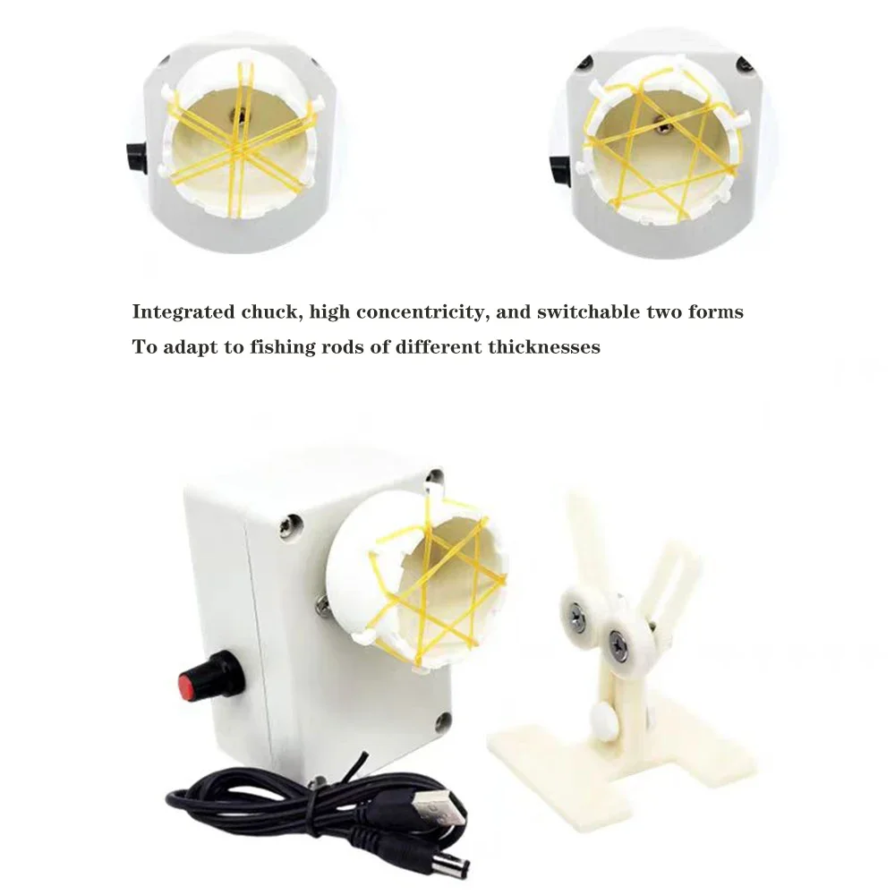 Portable Professional Fishing Rod Making Winding Machine DIY Adjustable 0-50RPM Epoxy Resin Rotating Gluing Machine