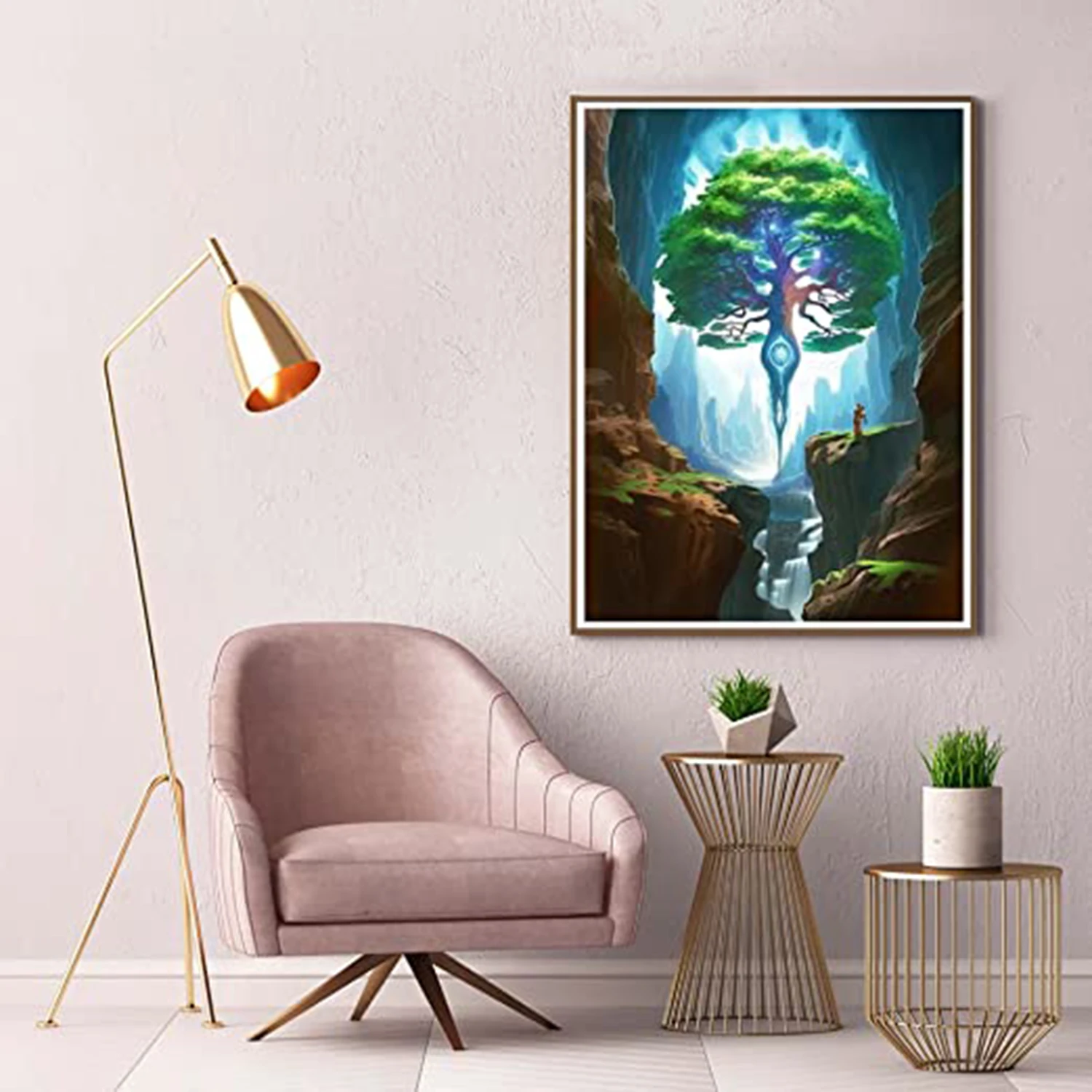 LZAIQIZG 5D Hot Tree Of Life Cave Diamond Painting Full Square/Round Diamond Cross Stitch Kit Embroidery Home Decoration Gift