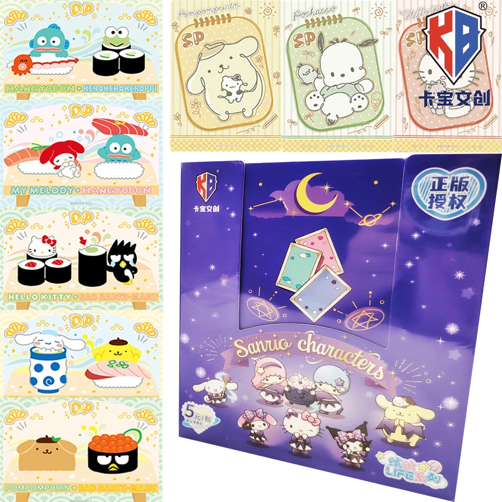 KABAO-tarjetas de colección de personajes Sanrio auténticos, Anime animado, estrellas, sol, viaje, tarjetas de vida coloridas, regalos para niños