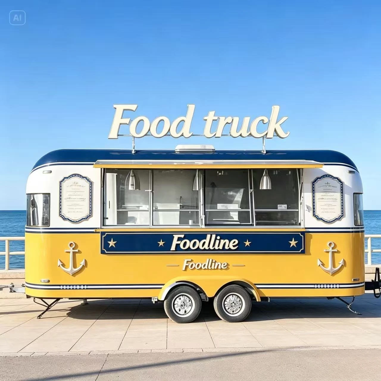 Commercial Kitchen Rental - FL商業キッチンレンタル、路上販売、アートフェスティバル、週末市場向けにカスタマイズされた牽引式フードトレーラー、フードトラック、キャラバン