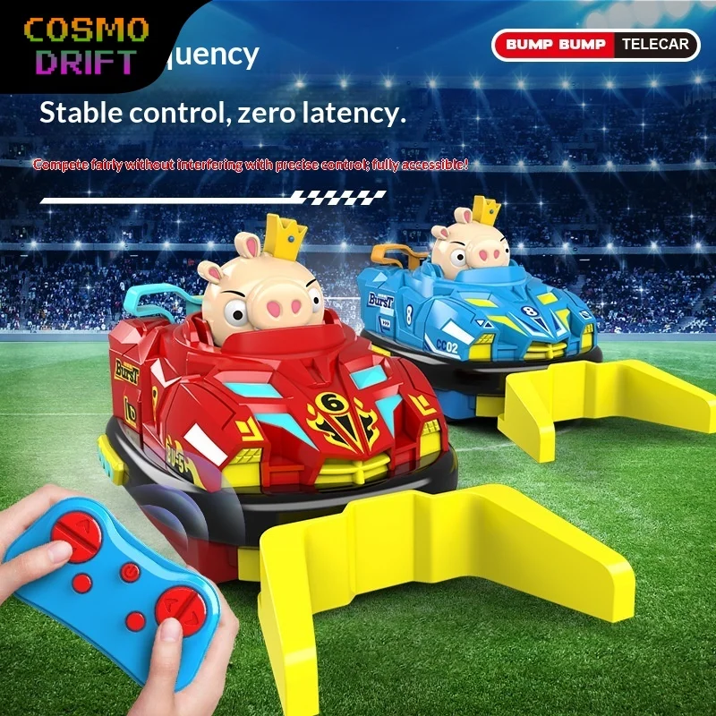 Remote Control Piggy Bumper Car 2.4G Wireless Multiplayer Battle Ejectable Figure Mini Drift Toy For Kids Competitive Game