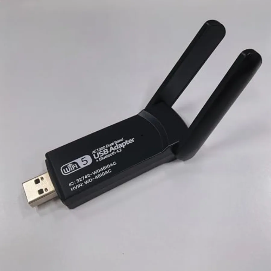 USB واي فاي بلوتوث محول 1300Mbps ثنائي النطاق 2.4 5Ghz شبكة لاسلكية استقبال خارجي صغير واي فاي دونغل للكمبيوتر المحمول سطح المكتب