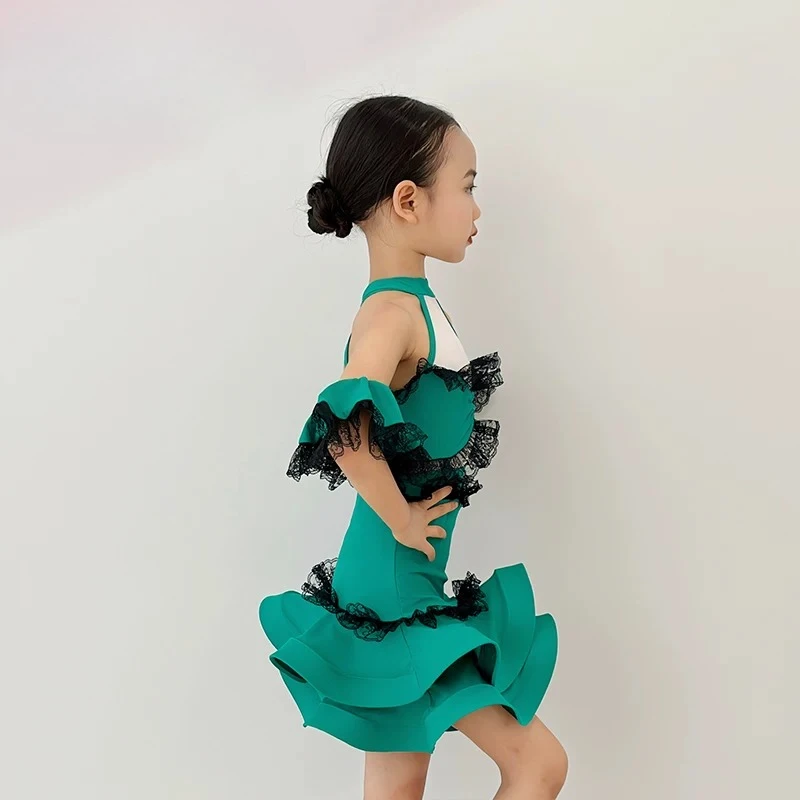 green-halter-backless-bodysuit-and-double-layer-fishbone-skirt-children-latin-dancewear-kids-girls-training-competition-costume