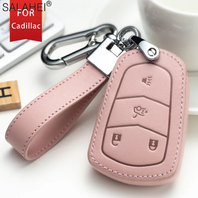 

Leather Car Remote Key Cover Case Shell For Cadillac ESV Escalade CTS XTS ATS ATS-L XLS SRX XT4 XT5 CT6 Keychain Accessories