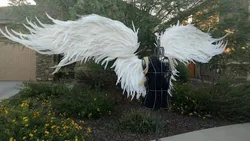 Super Sized Cosplay Angel Electric Retractable Wings, Wireless Remote Control Folding and Contracting Wings Prop