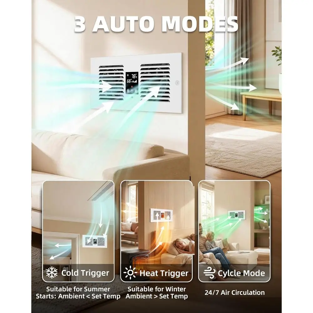 Room to Room Air Transfer Fan with Remote, 300 CFM Through Wall Vent Fan with Temperature Control, Hardwired Room to Room Fan fo