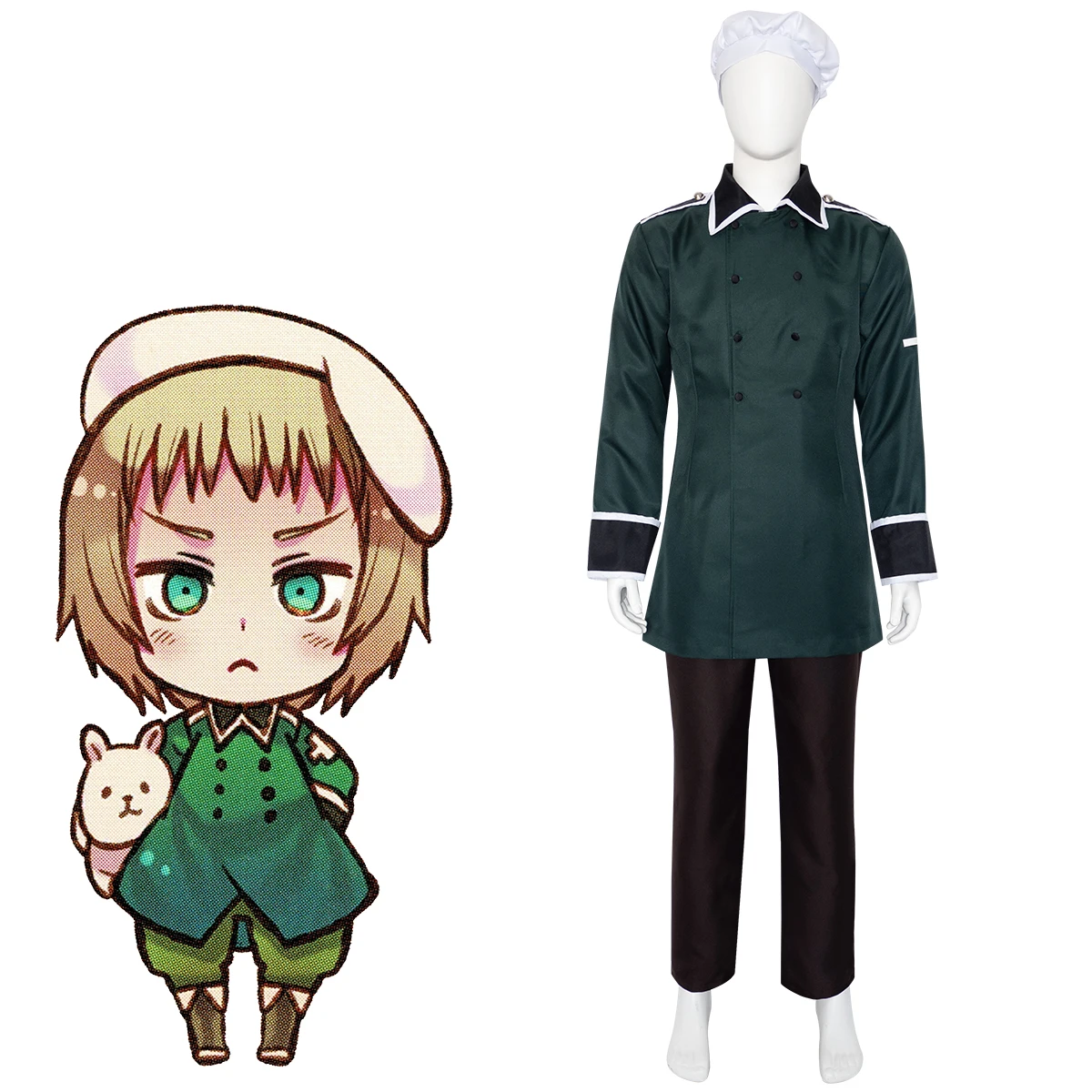 Hetalia: Axis Powers APH Switzerland Cosplay Costume Anime Basch Zwingli Uniform Outfit Halloween Theme Party