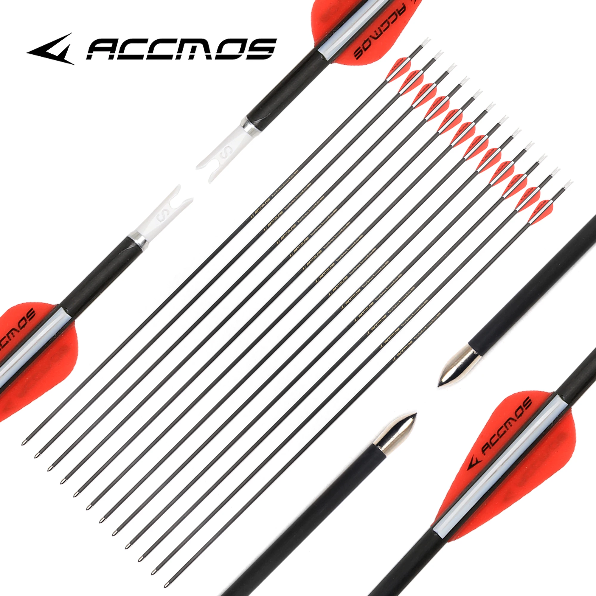 6/12pcs ID4.2mm Pure Carbon Arrow Sp250 300 350 400 500 600 700 800 900 1000 1100 1300 1500 Archery Recurve/Compound Bow Hunting