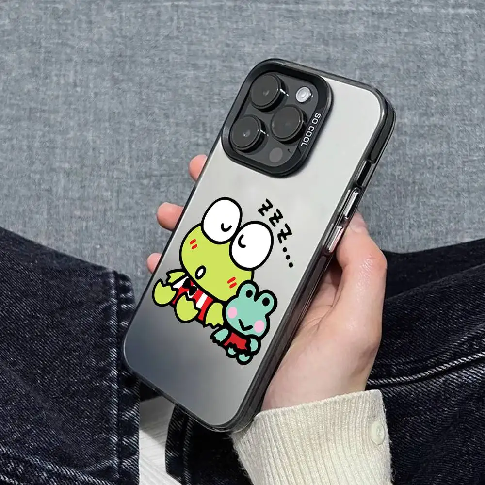 K-KEROKERO KEROPPI Phone Case For IPhone 16 15 14 13 12 11 Pro Max Plus Color Shockproof Back Silver Cover