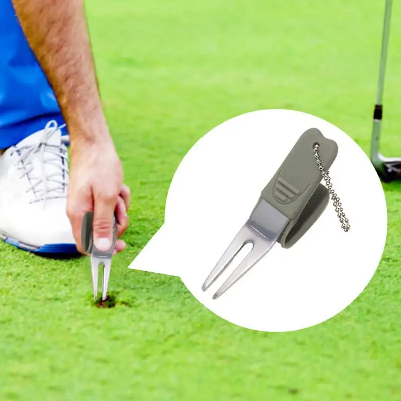 Golf Divot Tool Portable Golf Green Divot Fork Metal Golf Divot Tools Golf Divot Tool Green Lawn Repair Pitch Ball Marker