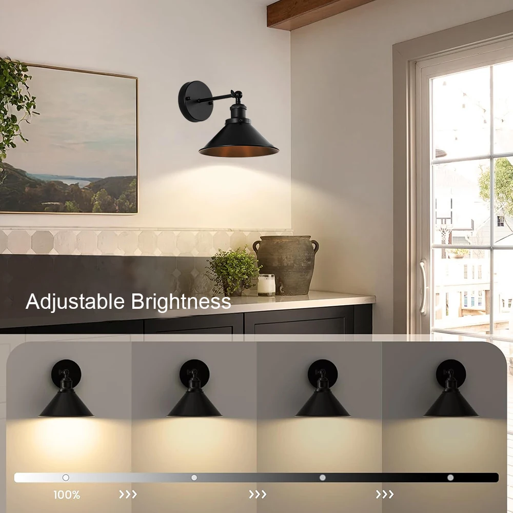 Applique murale sans fil, Rechargeable, variable, ampoule détachable, télécommande Rontrol, couleur rvb, Design Vintage pour chambre à coucher, chambre