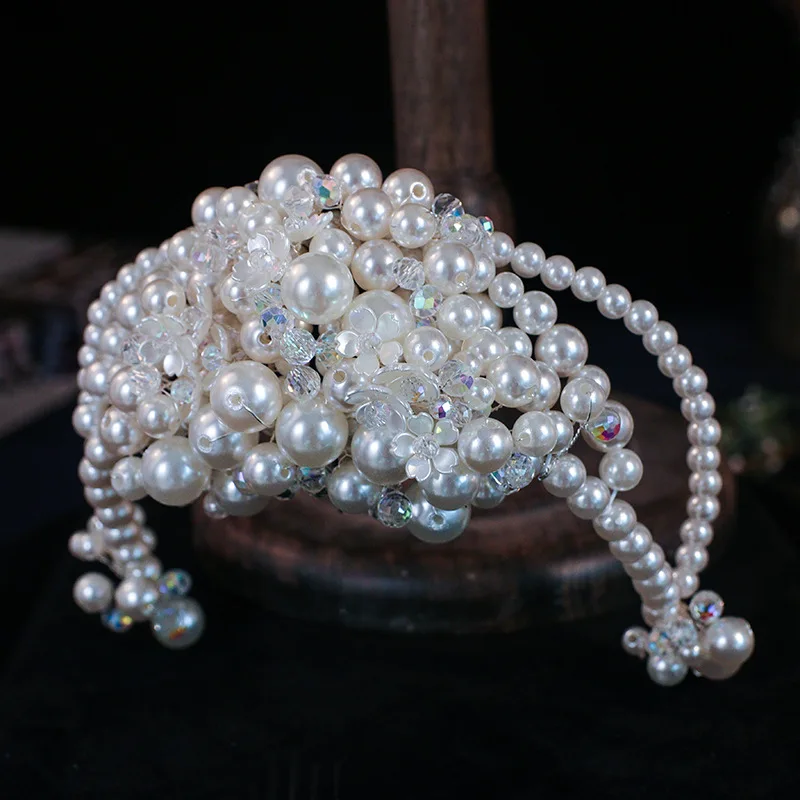 Bridal Crown Headdress Korean Style High Sense Crown Hair Accessories Wedding Dress Photographic Studio Modelling Accessories