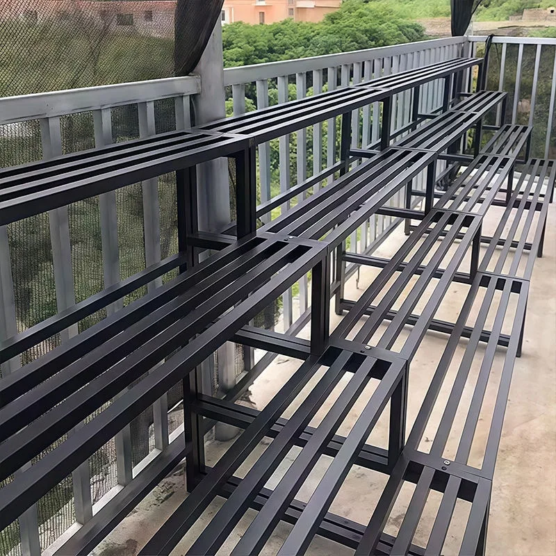 Wrought iron flower rack Balcony Multi-layer ladder Outdoor courtyard Succulent flower rack Living room Floor-to-ceiling flower
