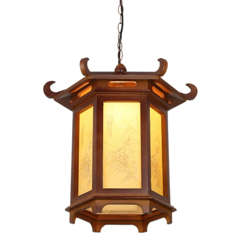 

Антикварный китайский шестигранный фонарь из массива дерева в дворцовом стиле, китайский фонарь для прогулок, балкона, храма, зала