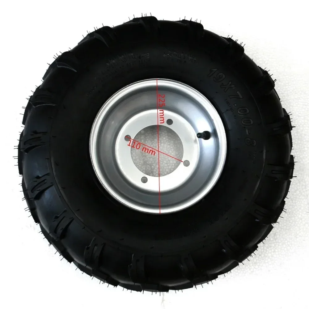 Tires and whee hub Rim 19x7.00-8 ATV Buggy Go Kart Front Wheel