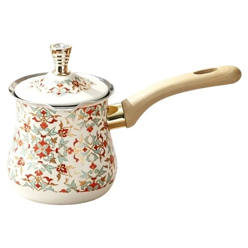 A83G-Coffee Maker (With Lid), Stainless Steel Coffee Maker With Milk Cup, Tea, Chocolate, Butter, And Milk Cup
