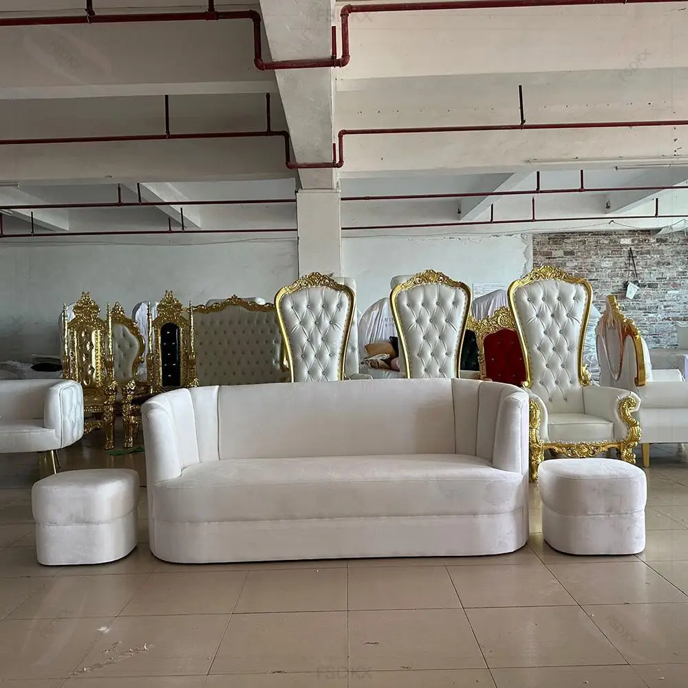 

Свадебный диван, современный новый дизайн, диван с обивкой из бархатной ткани, белый бархатный диван для гостиной