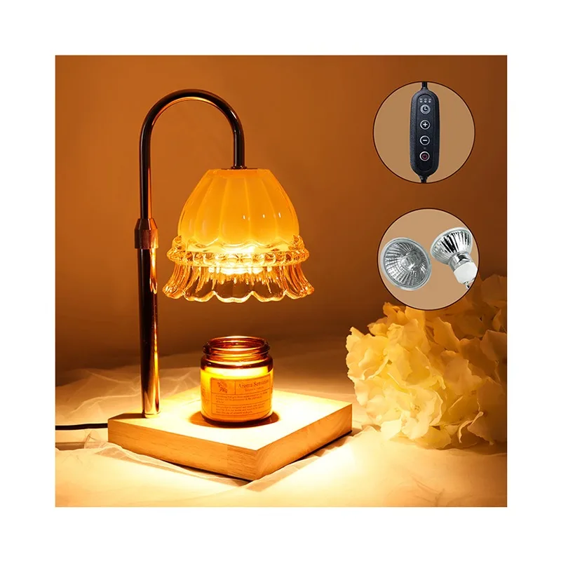 

Standard Electric LED Warmer Lamp Aromatherapy Wood Glass Metal Candle Warmers