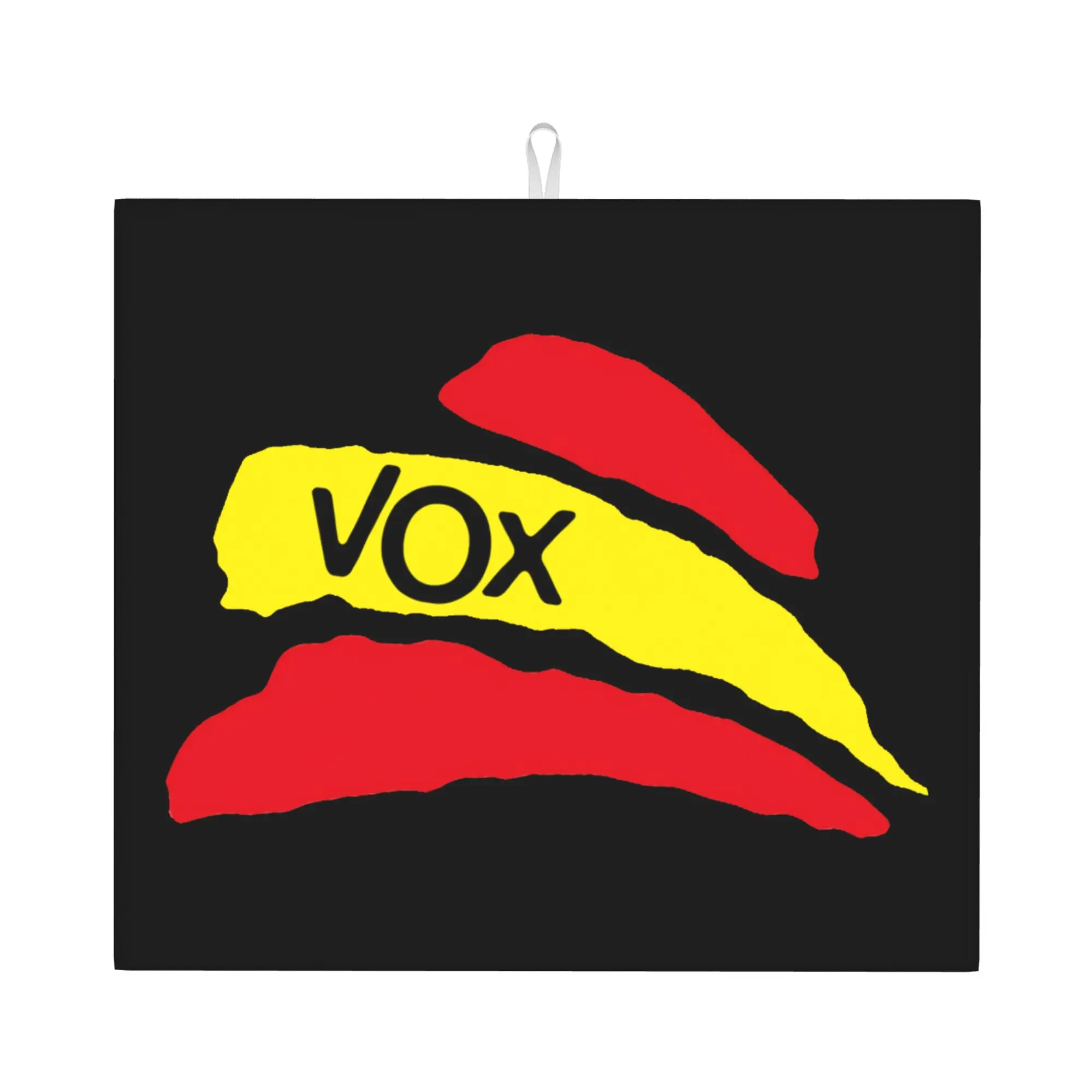 Spain Vox Logo Drying Mat For Kitchen Non‑Slip Oil Proof Reusable Spanish Political Party Bathroom Countertop Protector Mat