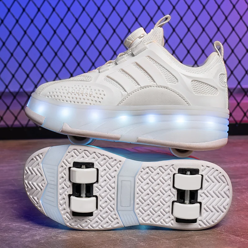 

Heelys для мальчиков старшего возраста: летние сетчатые двухколесные выдвижные невидимые роликовые коньки с подсветкой