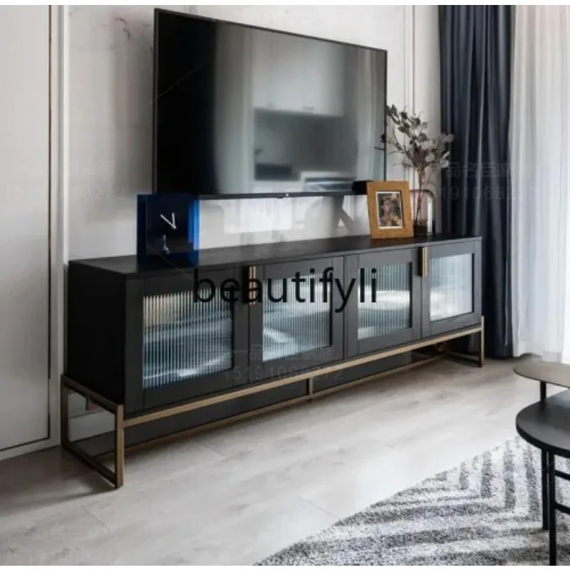 D2520 American light luxury solid wood TV cabinet Nordic living room audio-visual storage decorative background TV cabinet