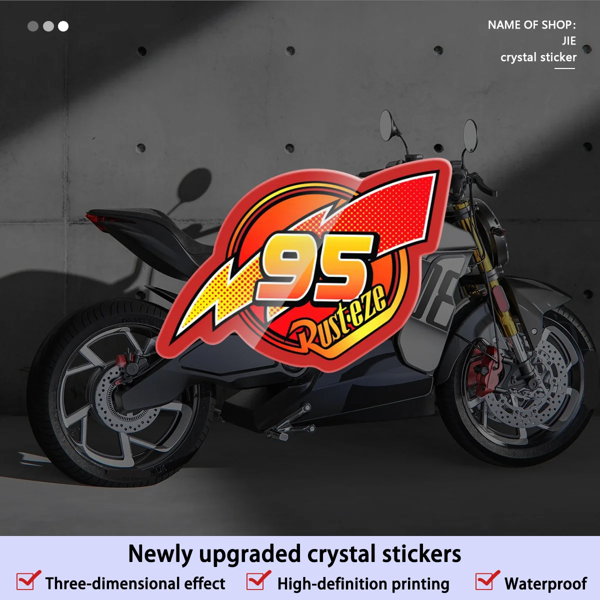 1PC Crystal Self-Adhesive Upgraded Decal (95 Style, HD Printing, Waterproof) for Motorcycle & Vehicle Create Customization