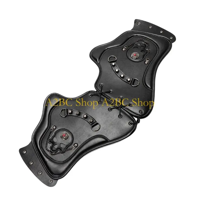 A2BC Universal Motorcycle Exhaust Side Saddles Heat Protector PU Leather