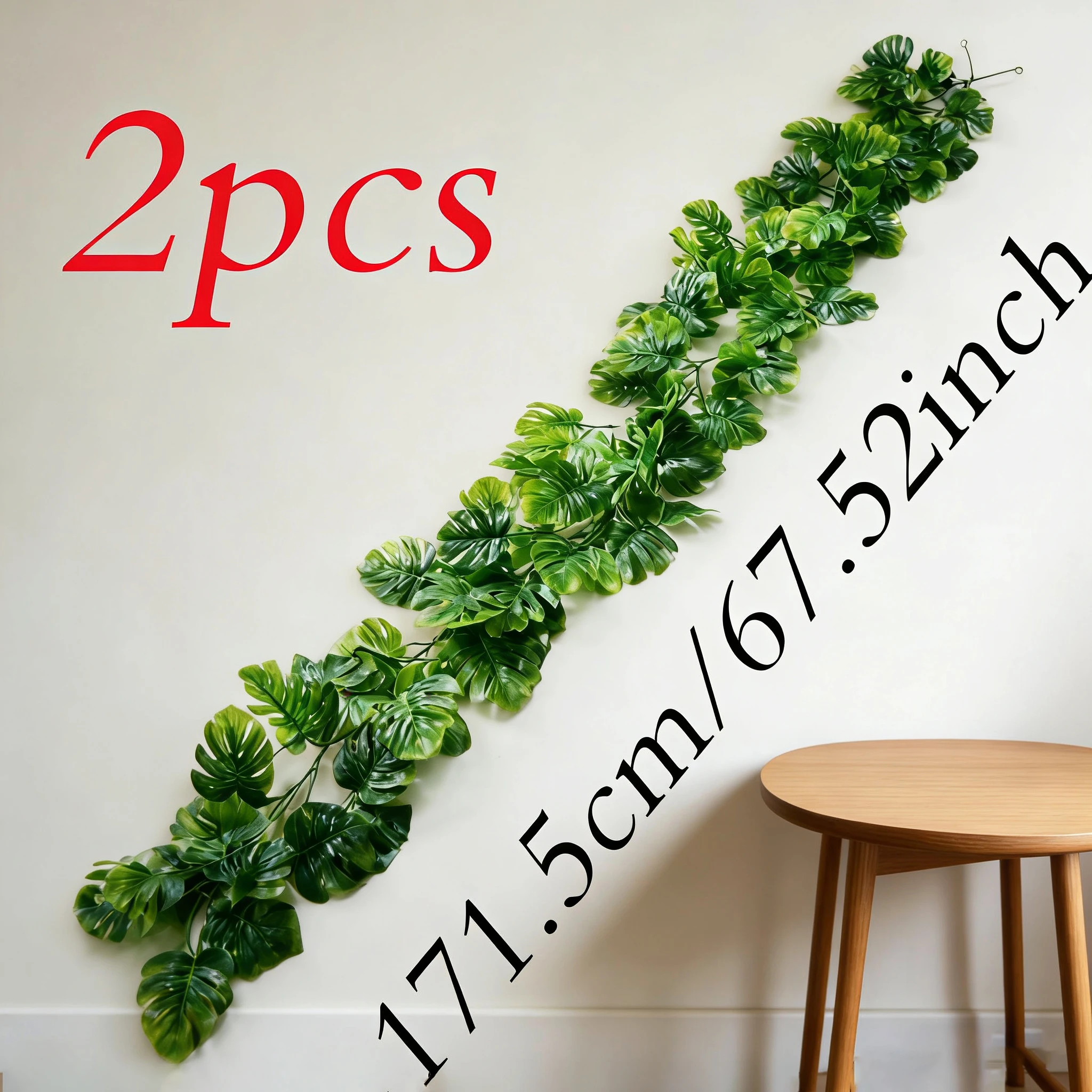 172 cm persischer Farn zum Aufhängen, künstliche Pflanze, Schildkrötenblatt, Ranken für Weihnachten, Herbst, Garten, Hochzeit, Party, Wand, Balkon, Dekoration – Detail 4