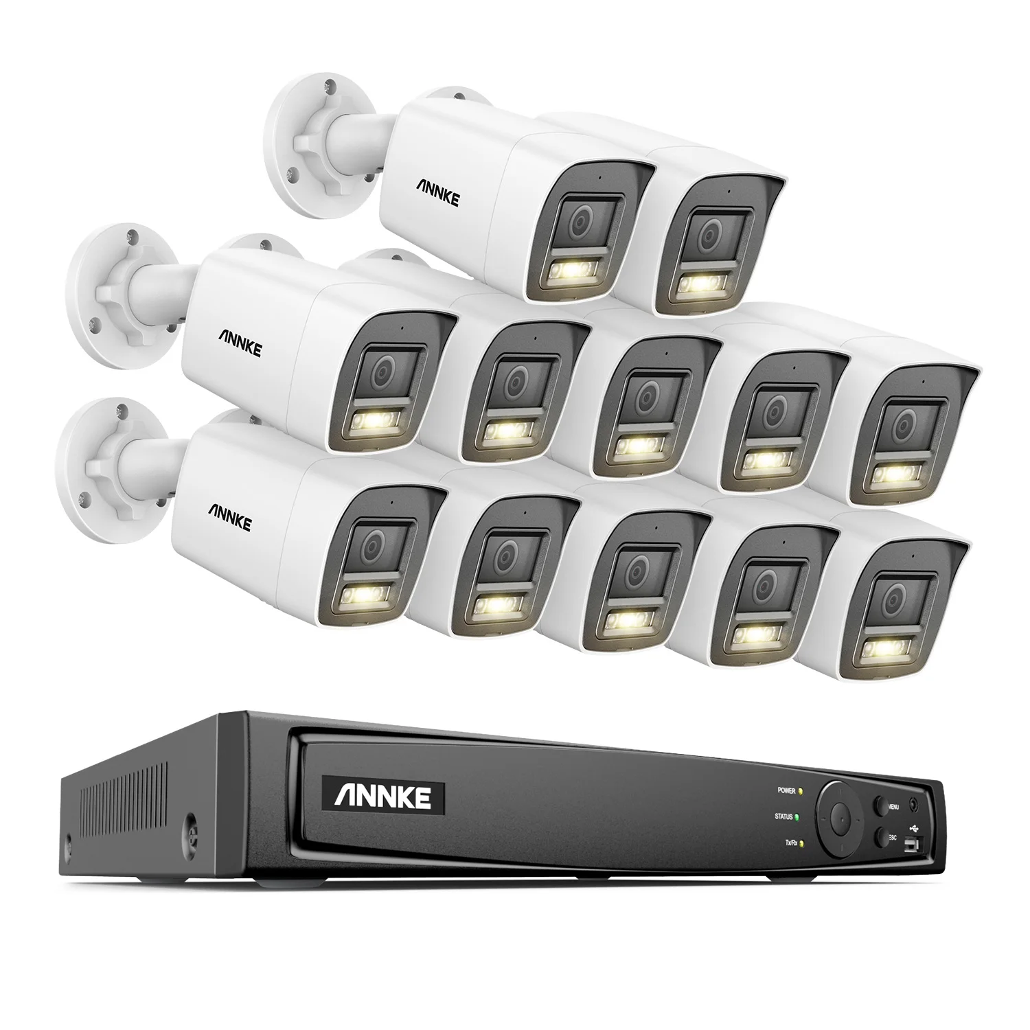 

ANNKE 8MP Home Surveillance System,8/12/16 Cameras Motion Detection Smart Dual Light Night Vision Security Protection Camera
