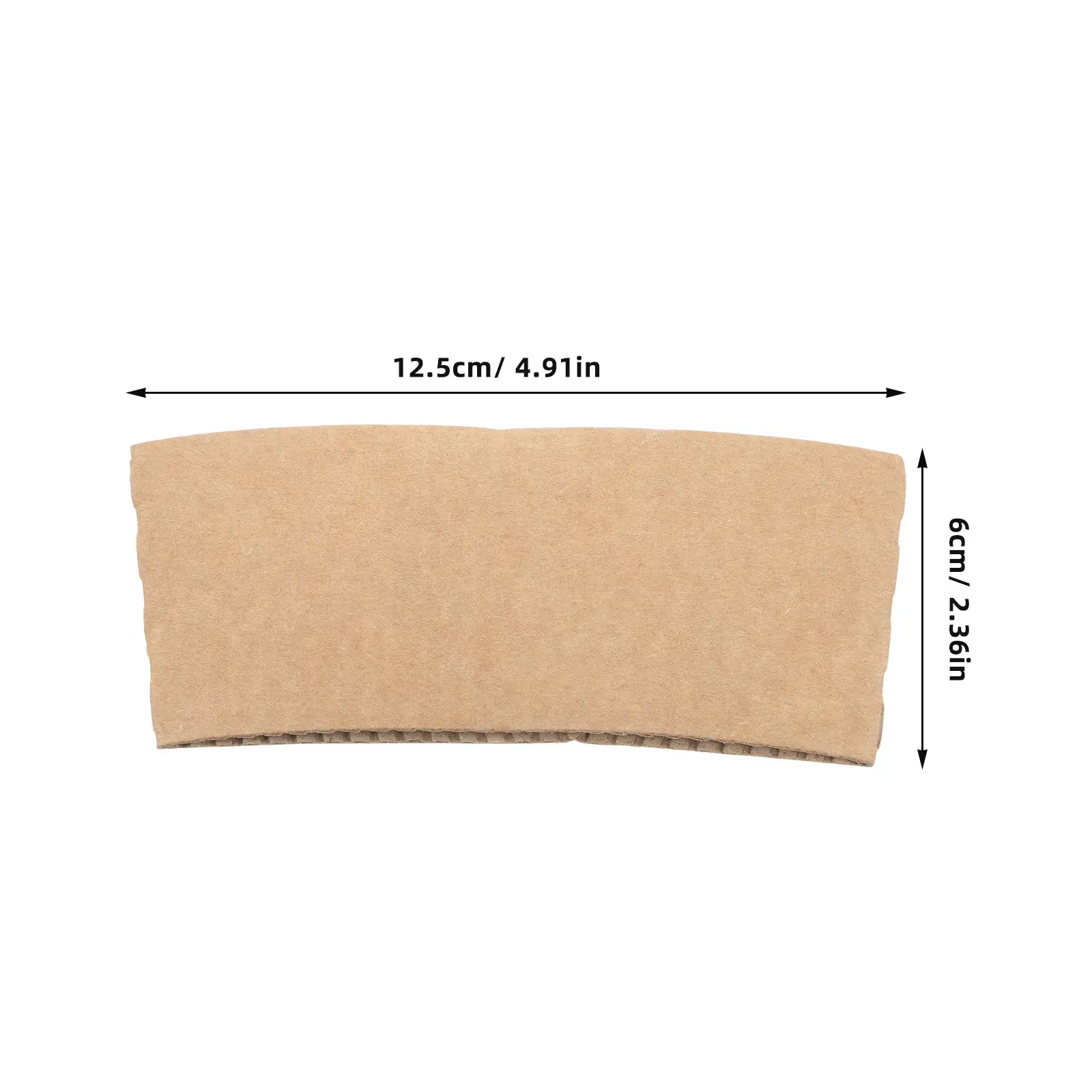 100Pcs Kraft Paper Coffee Cup Sleeves Corrugated Cardboard Disposable Heat Resistant Insulation Protective Sleeve for Hot
