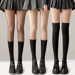 Women Tights Patchwork Sheer Black JK Japanese Style Tights Pantyhose Women Lolita Sweet Girls Thigh High Stockings Pantyhose