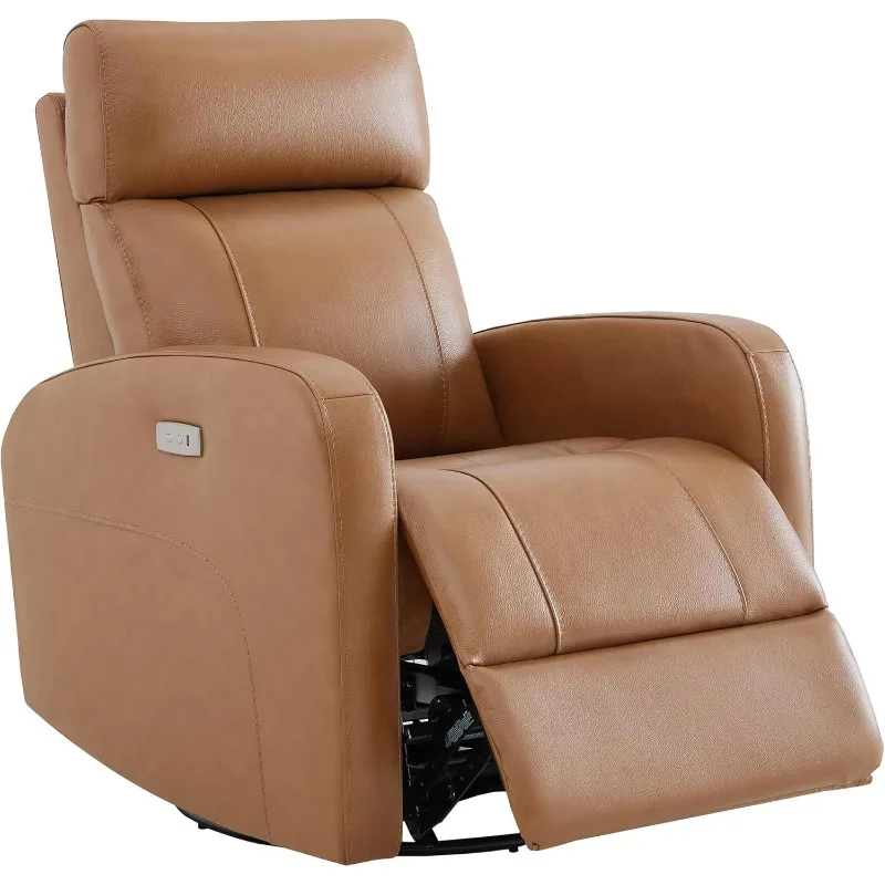 

Genuine Leather Power Swivel Glider Recliner Chair, FSC Certified Double Layer Backrest Truck Armrest Recliner Chair Sofa