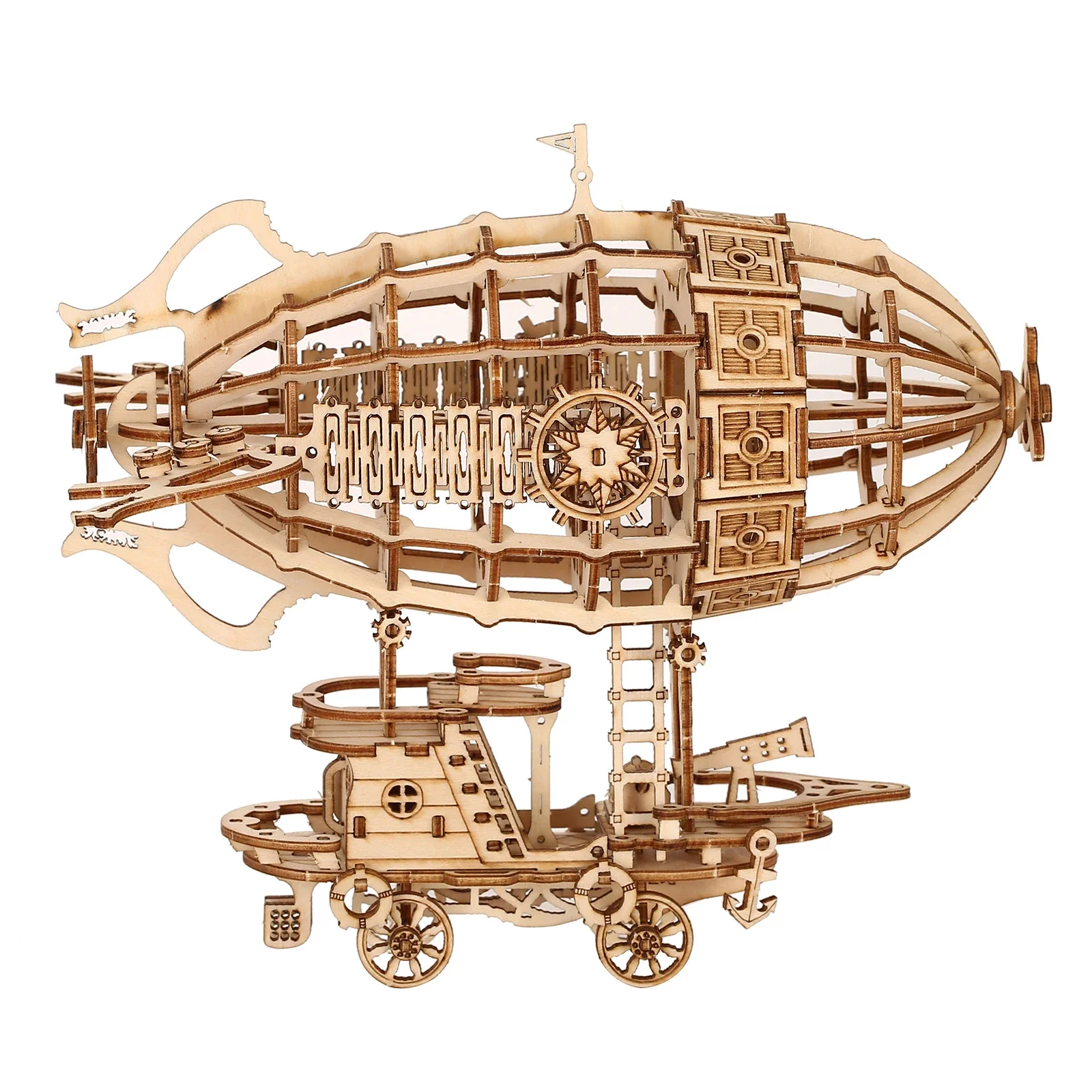 airship Model DIY 3D Wooden Puzzle Building Block Kits Assembly Toy Birthday Gift For Kids Adult Home Decor