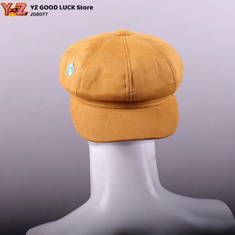Película KPop Demon Hunters Saja niños bebé Cosplay sombrero Unisex amarillo Retro boina Casual moda gorra carnaval vestir accesorios