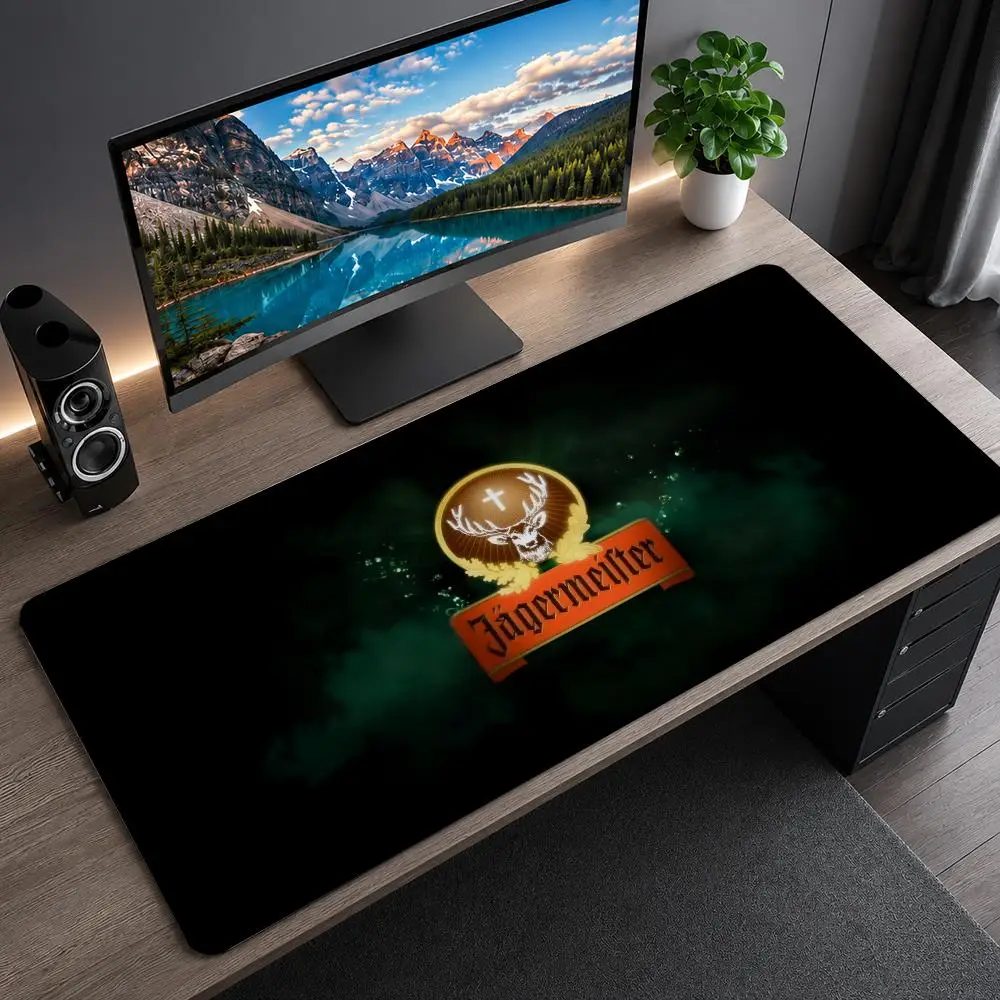 Fashion Drinks J-Jagermeister Mouse Pad Large PC Mouse Pad Rubber Base Gaming Desk Mat For Keyboard Gamers Office Accessories