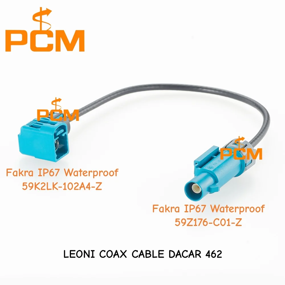 IP67 Waterproof Left Angle Rosenberger FAKRA Jack 59K2LK-102A4-Z to FAKRA Plug 59Z176-C01-Z Z Code Automotive RF Coaxial Cable