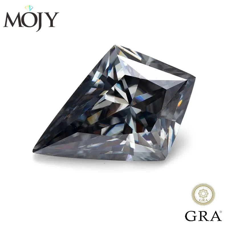 

MOJY Gray Color Moissanite Loose Stone Kite Cut Gemstones for Women Fine Jewelry Diamond Ring Material with GRA Certificated