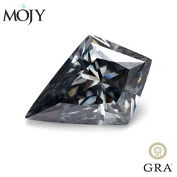 MOJY Gray Color Moissanite Loose Stone Kite Cut Gemstones for Women Fine Jewelry Diamond Ring Material with GRA Certificated