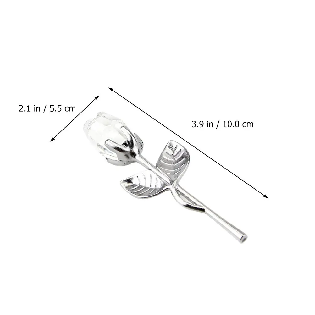 Exquisite Crystal Rose Handicraft Floral Glassware Tabletop Decoration for Living Room Bedroom Festival Ornament Gift Idea