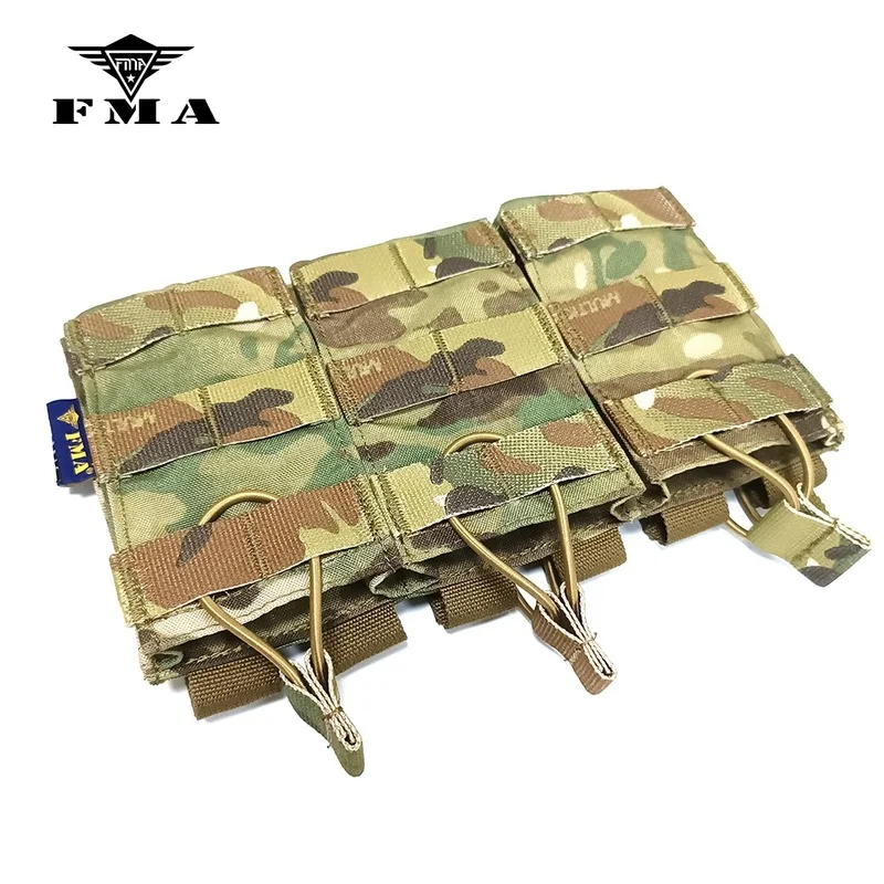 FMA Tactical Pouches Triple Molle 556 Magazine Pouch Tactical MOLLE Vest Trigeminy Storage Bag Free Shipping