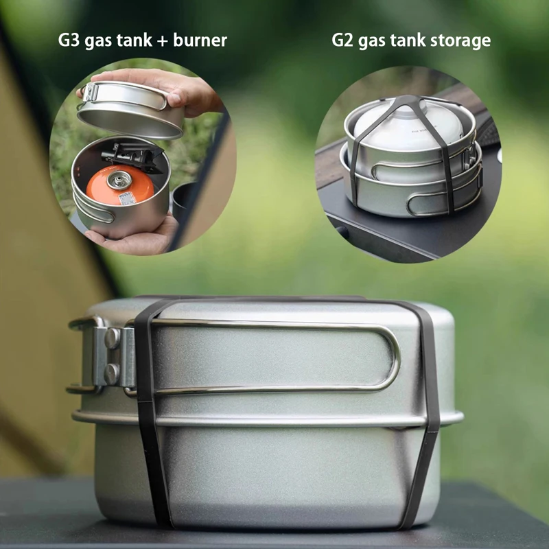 

Folding Handle Frying Pan Soup Pot Portable Mini Aluminium Cookware Outdoor Ultralight Pans Set for Camping Hiking Picnic Travel