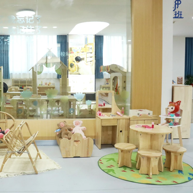 Forest Series Wooden Kindergarten Furniture Day Care Furniture Set Kindergarten Cabinet