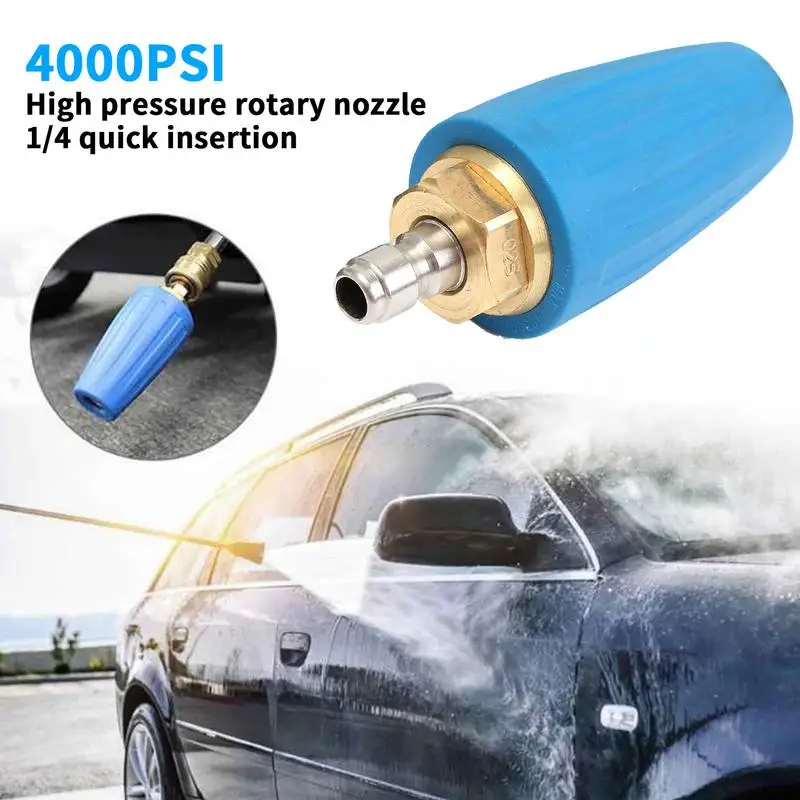 1pc Pressure Washer Tips Turbo Nozzle Pressure Washer 4000 PSI Max Rotating 360 Pressure Washer Nozzle With 1/4 Quick Connect