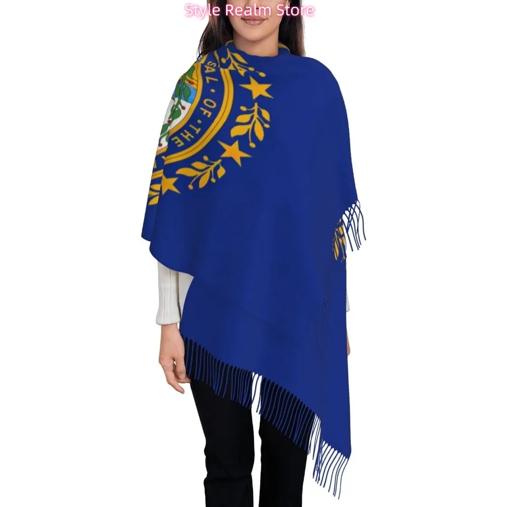 

New Hampshire State Flag Print Women Fashion Winter Scarf Soft Long Style Warm Shawl Scarves Wraps